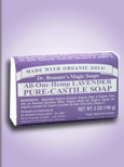 All-One Hemp Lavender Pure-Castile soap is one of many in the line from Dr. Bronner's Magic Soaps; providing mental relaxation- soothing and calming the nerves..