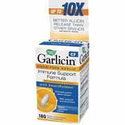Garlicin CF from Nature's Way delivers the health benefits of garlic without the offensive odor in a proprietary immune-boosting blend of Garlic, Echinacea, Vitamin C, and Zinc..
