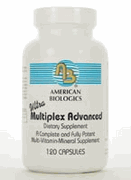 Ultra Multiplex Advanced from American Biologics is a professionally formulated dietary supplement which includes a complete and potent array of essential vitamins and minerals for optimal health..