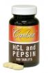 HCL & Pepsin  (100 tablets) Carlson Labs