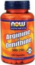 L-Arginine & Ornithine 500/250 mg (100 Caps) NOW Foods