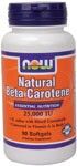 Natural Beta Carotene 25,000 IU (90 softgels) NOW Foods