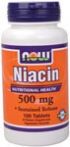 Niacin 500mg (100 Tablets) NOW Foods