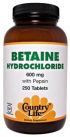 Betaine Hydrochloride with Pepsin (100 Tablet) Country Life