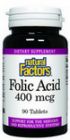 Folic Acid (400 mcg 90 tablets)* Natural Factors