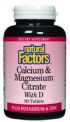 Calcium & Magnesium Citrate Plus D (90 tablets)* Natural Factors