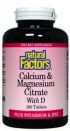 Calcium & Magnesium Citrate Plus D (180 tablets)* Natural Factors
