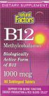 Vitamin B12 Methylcobalamin 1000mcg (90 Tabs)* Natural Factors