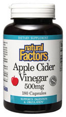 Apple Cider Vinegar 500mg (180 caps) Natural Factors