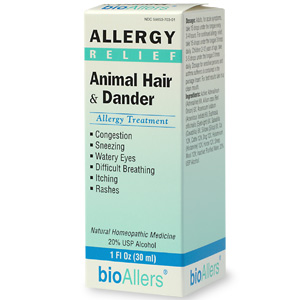 BioAllers Homeopathic Animal Hair & Dander Allergy Treatment.