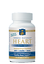 Nordic Naturals Heart Synergy features a balanced blend of fatty acids, vitamins and other nutrients to increase blood flow to the heart, thereby creating higher energy levels and maintaining cardiovascular health..