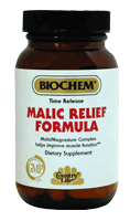 Malic Relief Formula supports the muscular system and helps to relieve joint and muscle aches and pains due to exercise and conditions such as Fibromyalgia..