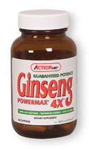 Action Labs Guaranteed Potency Ginseng Powermax 4X, Boost your energy to the max with Action LAbs Ginseng Power Max 4X formula. A unigue combination of popular Ginsengs and energizing herbs synergistically blending for optimum performace. This formula offers one of the highest concentrations of Guaranteed Potency Ginseng available today..