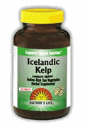 Nature's Life Icelandic Kelp, suitable for vegitarians, will improve and support thyroid function..