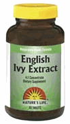 English Ivy supports respiratory health. It contains saponins, which help control high cholesterol..