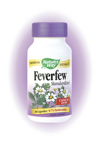 Feverfew Standardized is derived from the Feverfew plant, which is grown commonly all over North America. It has been found to be effective in helping to reduce fevers. It also has been used to help treat some digestive problems. Feverfew is most commonly used in the reduction of headaches..