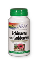 Solaray's Echinacea & Goldenseal (100 Caps) is a 100% organic way to relieve common symptoms associated with colds and season allergies.