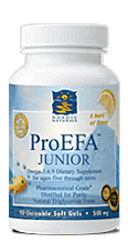 ProEFA Junior from Nordic Naturals is specially formulated for children to help with focus and concentration, as well as help build healthy brain and immune systems..
