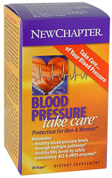 BlNew Chapter Blood Pressure Take Care is a special blend of herbs that helps promote healthy blood pressure levels as well as healthy cardiovascular function. Blood Pressure Take Care balances blood pressure levels through multiple pathways..