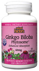 Natural Factors Ginkgo Biloba Phytosome (60 Caps) is a great supplement for people wanting support of their brain, central nervous system and circulation.