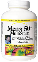 Natural Factors Men's 50+ MultiStart Multiple provides a complete spectrum of vitamins, minerals, lipotropic factors and herbs to support men's various life changes..