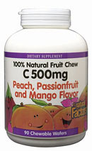 Natural Factors C 500 Fruit Chews come in three delicious tropical flavors that help protect your body. There are no artificial ingredients..