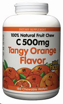 Natural Factors C 500 Fruit Chews comes in a delicious tangy orange flavor. It has 100% natural ingredients and is safe to use..
