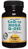 MAXI-SORB� CoQ10 MEGA Q-GEL� (60 caps) Country Life