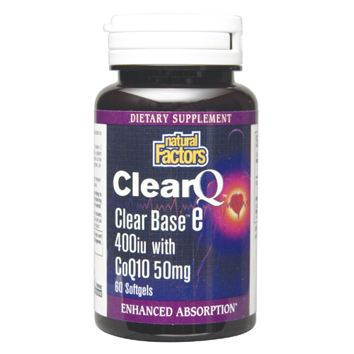 ClearQ Vitamin E 400IU w/ CoQ10 (60 Caps) Natural Factors