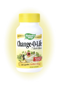 Nature's Way Change-O-Life has been formulated to provide herbal suppert for menopausal and post-menopausal women..