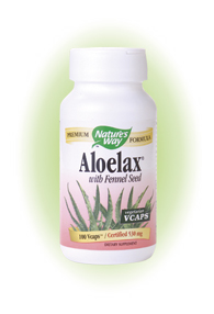Nature's Way Aloelax with Fennel Seed, a proprietary blend of aloe vera latex and fennel seed..