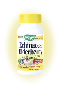 Nature's Way Echinacea with Elderberry & Zinc is a product for boosting the immune system during the winter months.