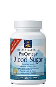 ProOmega Blood Sugar from Nordic Naturals contains highly concentrated Omega-3 fatty acids which work in a synergistic fashion with Chromium, and Alpha-Lipoic Acid to help maintain healthy blood sugar levels..