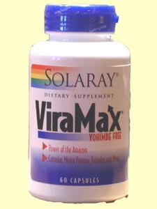 Solaray ViraMax Yohimbe Free combines Brazlian herbs and plant extracts for a natural enhancement formula that improves and increases libido..